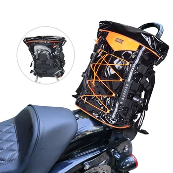 Расширяемый Мотоциклетный Дорожный багаж, сумка для Сисси-бара, Устойчивые К Атмосферным воздействиям Хвостовые сумки, Светоотражающий Хвостовой вещевой мешок, Седельная сумка для улицы