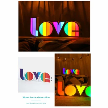 Романтический светодиодный Декоративный светильник Valentine's Proposal Lamp Комнатные декоративные Ночные светильники LED Night Light 3D Love Wedding DIY Light