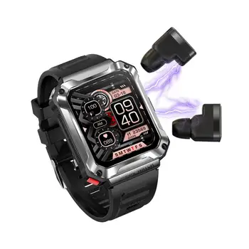 Смарт-часы T93 с наушниками Tws, 4G с большой памятью, Bluetooth-совместимый 5.0 Голосовой помощник по вызову, умный браслет для мужчин и женщин