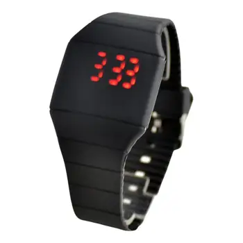 Смарт-часы Электронные силиконовые светодиодные цифровые часы Ультратонкий квадратный сенсорный экран Спортивные часы для фитнеса для мужчин Женщин 2023