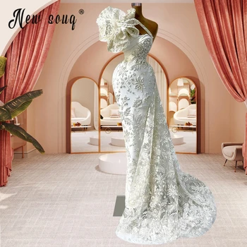Современное Свадебное платье с 3D цветочной кружевной аппликацией на заказ 2023, Длинные Роскошные свадебные платья Русалки, Женское вечернее платье для вечеринок