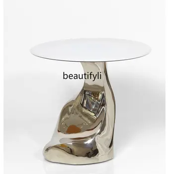 Современный скандинавский креативный столик с гальваническим покрытием FRP, Угловой столик, Прикроватная тумбочка, Прозрачная акриловая художественная мебель