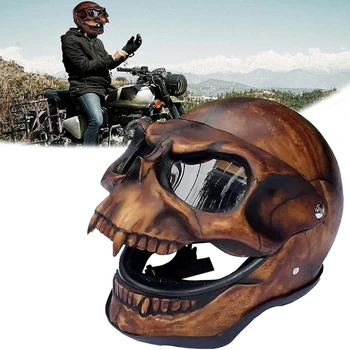 Страшная маска на Хэллоуин, забавный многоцветный мотоциклетный шлем, костюм ужасного зомби, реквизит для вечеринки с черепом, косплей для взрослых