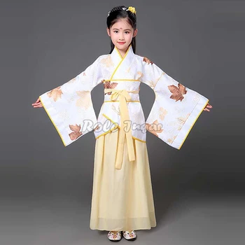 Сценический костюм Hanfu для девочек, Праздничное платье для выступлений Guzheng, костюм эпохи Тан, Китайский Древний традиционный костюм hanfu для косплея для детей