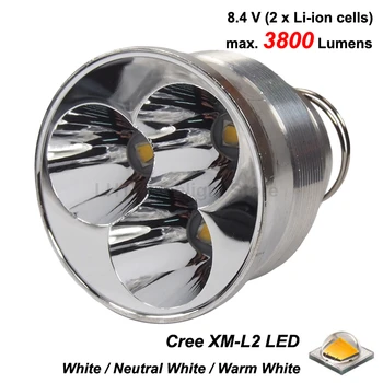 Тройной светодиодный модуль Cree XM-L2 мощностью 3800 люмен для фонарика TrustFire 3T6 (Диаметр 51 мм) (1 шт.)