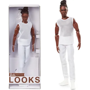 Фирменная внешность Барби, Кукла Кен, Прическа Брюнетки, полностью подходящая Модная кукла, Белая рубашка и брюки, подарок для коллекционеров GXL14