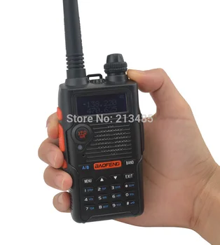 Цвет черный BF-E500S 136-174 МГц и UHF400-520 МГц Двухдиапазонный 5 Вт/1 Вт 128 канальный FM 65-108 МГц с бесплатными наушниками Портативное двустороннее радио