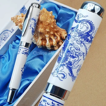 Шариковая ручка Jinhao Exquisite Dragon сине-белая фарфоровая шариковая ручка JR882