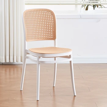 Штабелируемые обеденные стулья для патио, Белый Пластиковый Скандинавский обеденный стул, Балкон, Офис, Мебель для дома Sillas Comedor A2