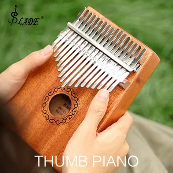 Электроакустическая Калимба SLADE 17 Клавиш, Одноплатное Пианино для большого пальца из красного Дерева, Мини-клавишный инструмент Mbira с Полным Комплектом Аксессуаров