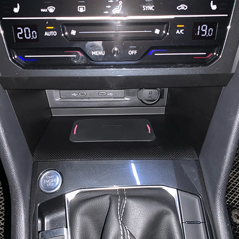 Для Volkswagen Tiguan MK2 Allspace Tharu 2017-202115 Вт автомобильное QI беспроводное зарядное устройство быстрое зарядное устройство держатель телефона аксессуары для iPhone 8