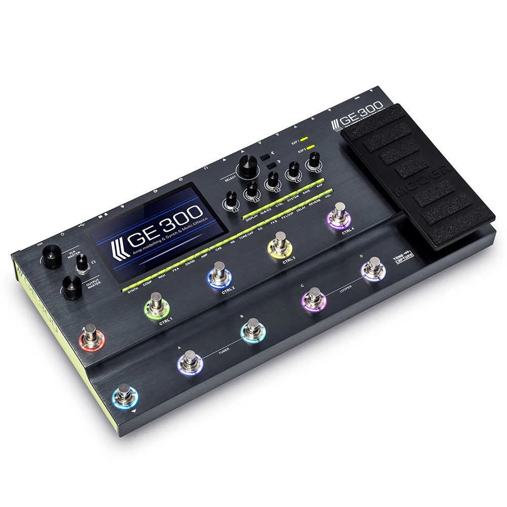 MOOER GE300 Процессор моделирования усилителей с несколькими эффектами, Педаль гитарного синтезатора, 164 цикла записи эффектов (30 минут), 108 моделей предусилителей