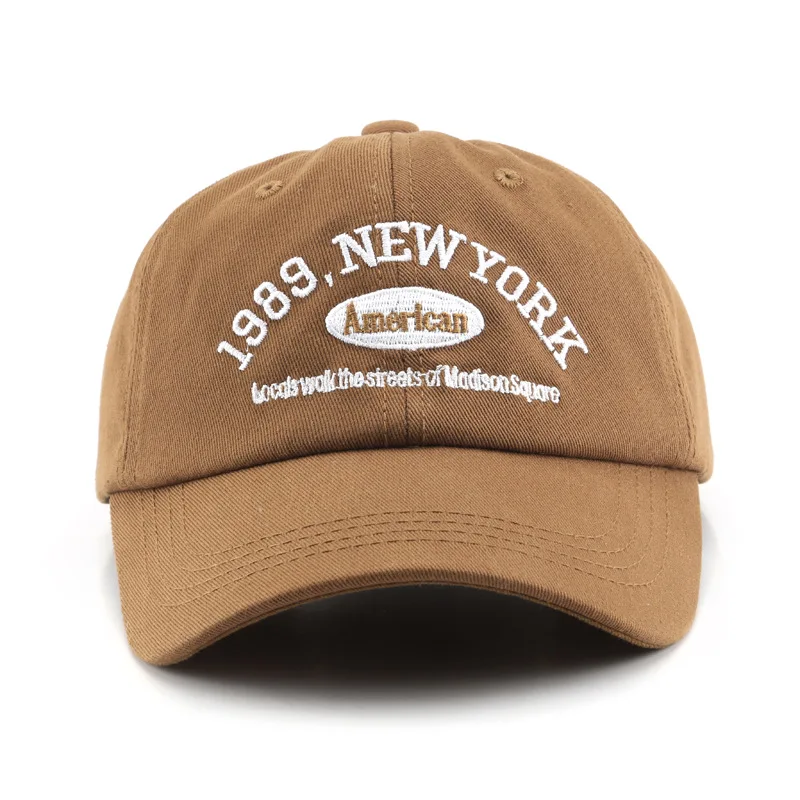 Мужские и женские бейсболки, Регулируемые Повседневные вышитые 1989, Нью-Йорк, Американский Хлопок, Солнцезащитные Унисекс, Однотонные шляпы с козырьком