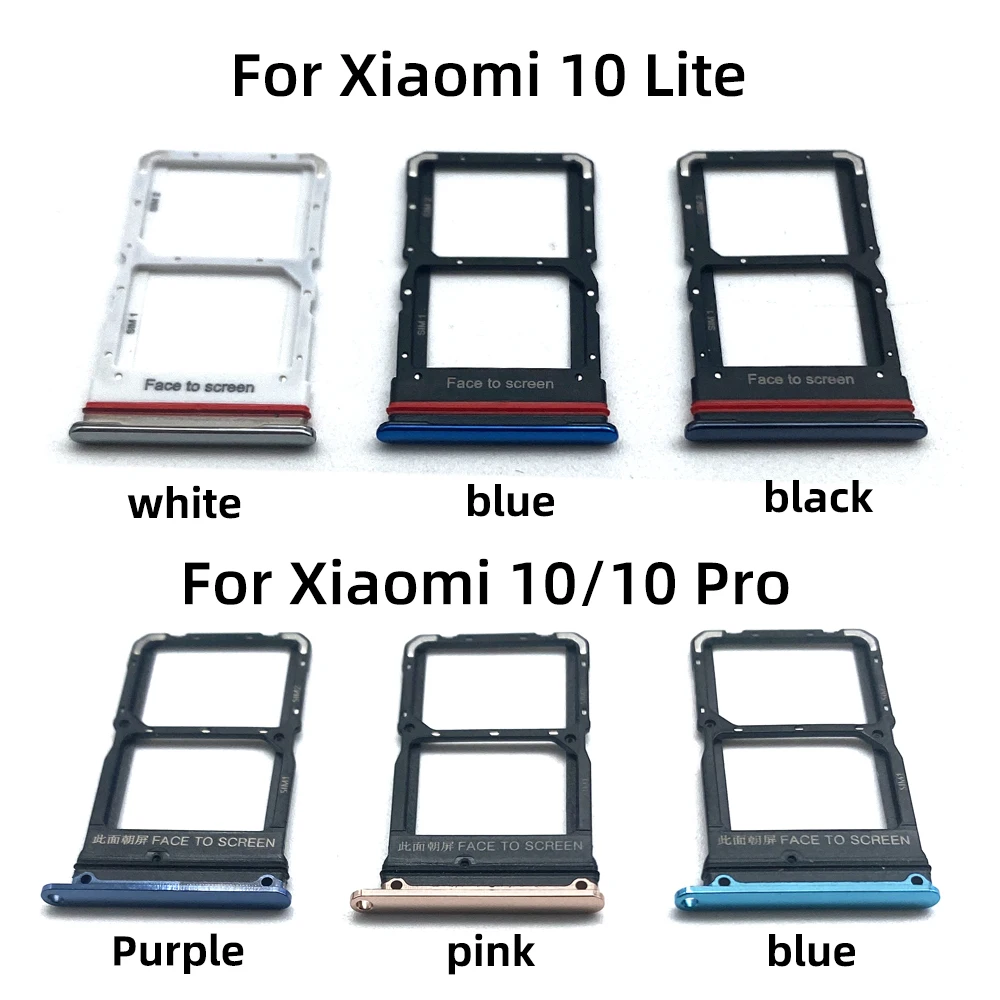10 шт., Оригинальная замена для Xiaomi Mi 10 10T Pro Lite Mi Note 10/CC9 Pro слот для SIM-карты лоток Держатель чипа ремонтная деталь + Pin