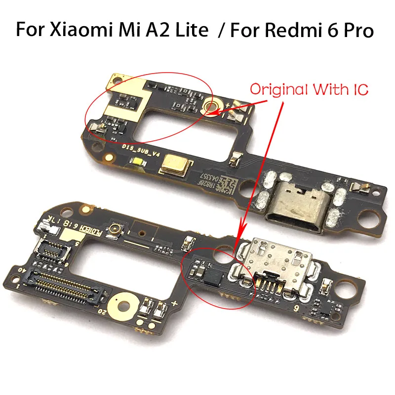 10 шт. Оригинальный для Xiaomi Mi A1 A2 lite A3 USB Разъем для зарядки док-станции Гибкий кабель Плата