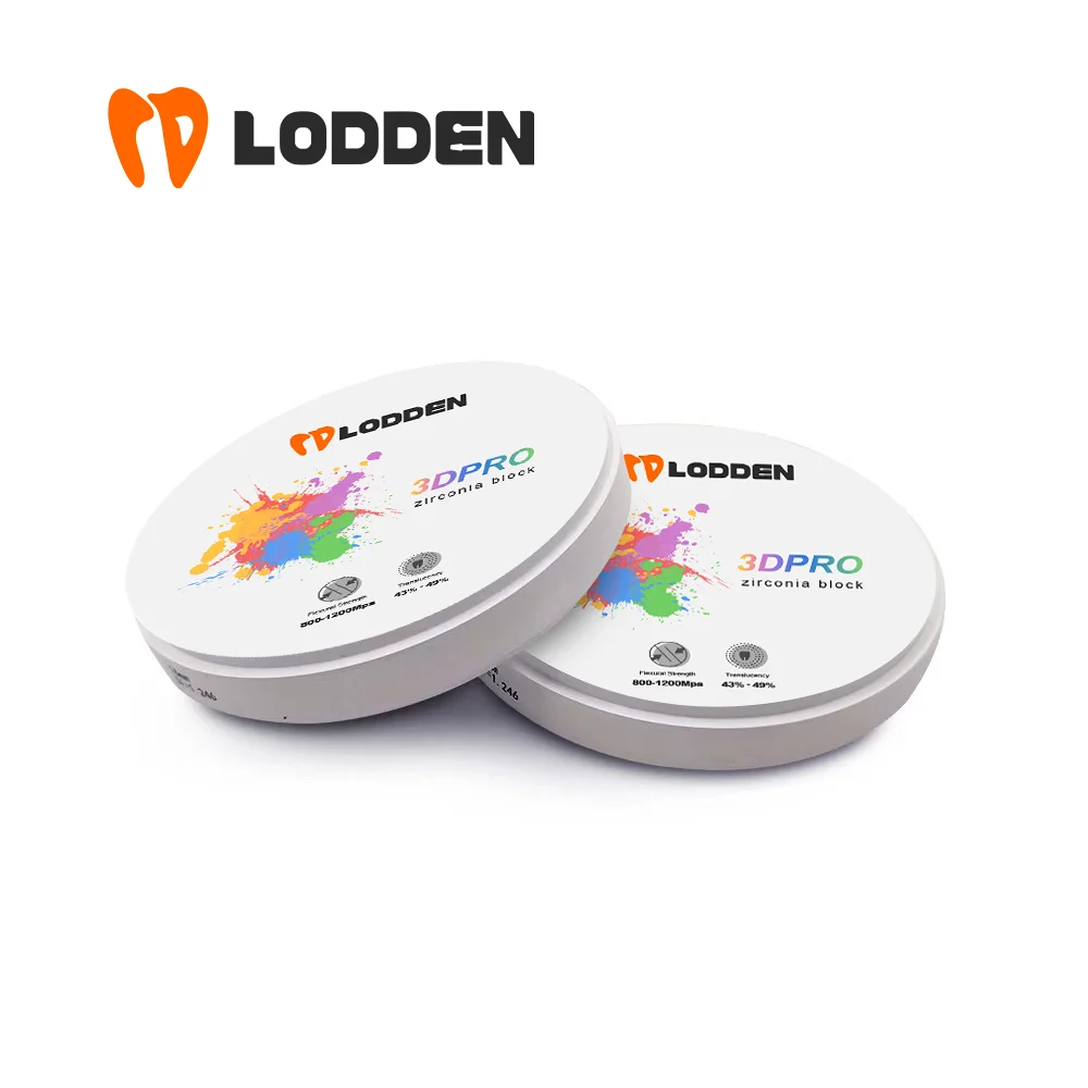 LODDEN 3D Pro Многослойные Зуботехнические Лабораторные Циркониевые Блоки CAD CAM Открытой Системы 98x10-25mm Имплантат Цвет зубного протеза A1 A2 A3 A3.5 Материал