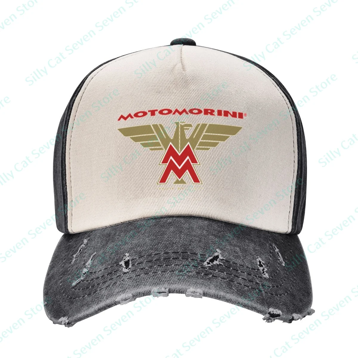 Модная ковбойская бейсболка Moto Morinis Для мужчин и женщин, винтажная регулируемая бейсболка с разноцветной строчкой, стираемая шляпа для папы