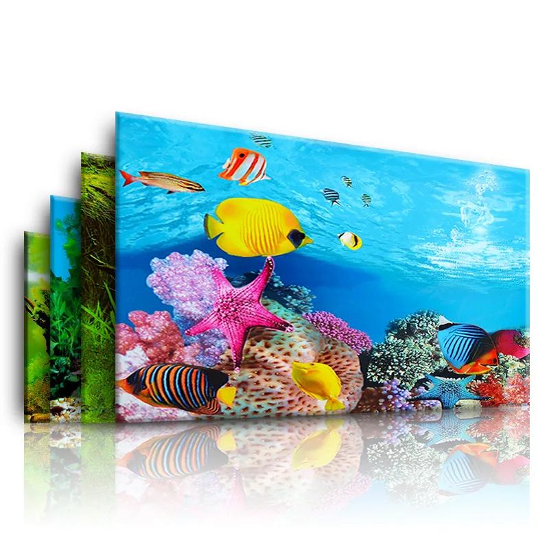 Наклейка для украшения фона аквариума, наклейка с пейзажем для аквариума, Плакат, Фон для аквариума, Океаническое растение, Акваскейп, живопись