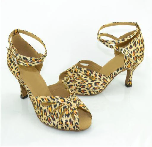 Туфли для латиноамериканских танцев DILEECHI с леопардовым рисунком, летние женские туфли для латиноамериканских танцев для взрослых, обувь для вечеринок, обувь для дружеских танцев