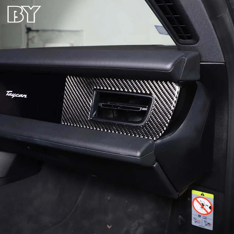 Центральная консоль из мягкого углеродного волокна С обеих сторон, рамка для выпуска воздуха, Декоративная накладка для Porsche Taycan 2019-2022 Аксессуары