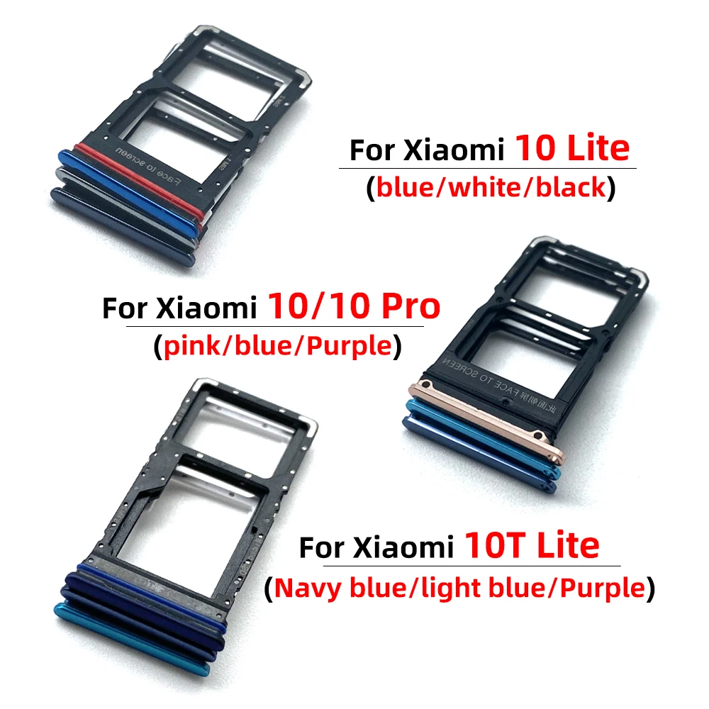 10 шт., Оригинальная замена для Xiaomi Mi 10 10T Pro Lite Mi Note 10/CC9 Pro слот для SIM-карты лоток Держатель чипа ремонтная деталь + Pin