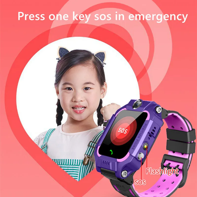 2G Детские Смарт-Часы с Отслеживанием Местоположения Водонепроницаемый IP67 Удаленный Мониторинг Камера заднего Вида Фонарик Вращающийся Объектив Детские Умные Часы Q19