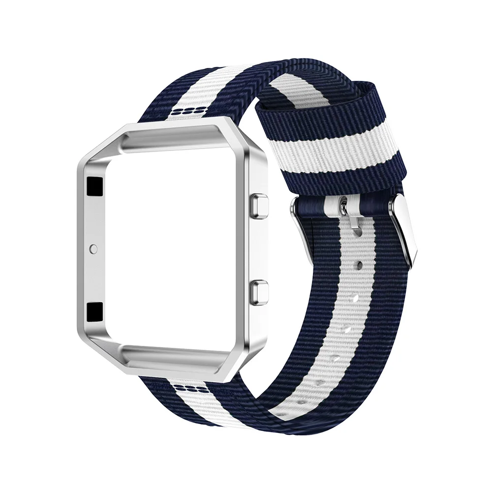 Для Fitbit Blaze Тканый нейлоновый ремешок для часов Ремешок с металлической рамкой Сменные браслеты для часов Браслет Аксессуары для ремня