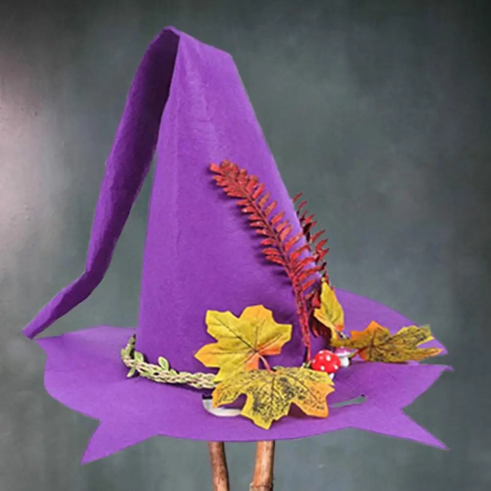 Модная шляпа ведьмы для вечеринки, удобная шляпа ведьмы с розой и грибным орнаментом, шляпа ведьмы на Хэллоуин, Моющаяся шляпа ведьмы для вечеринки