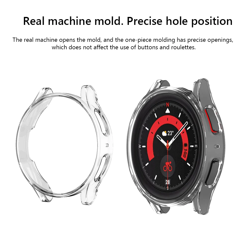 Мягкий чехол для Samsung Galaxy Watch5 Pro 45 мм, защитная рамка, мягкая оболочка из ТПУ для Samsung Galaxy Watch5 Pro 45 мм