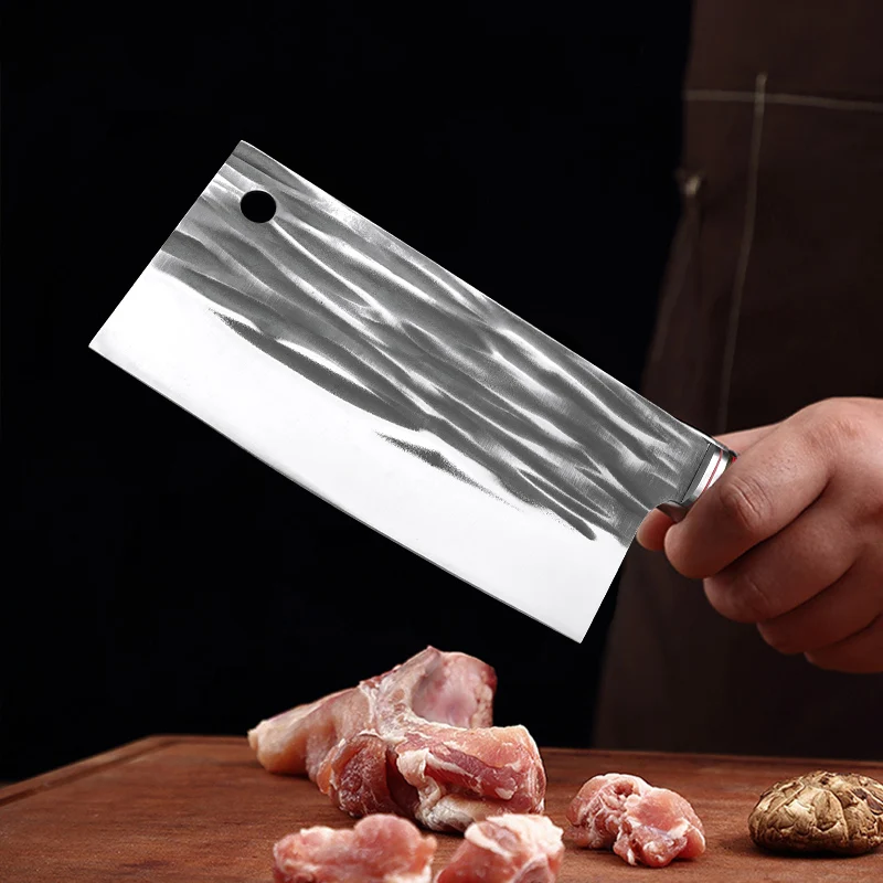Нож ручной работы из Высокоуглеродистой Плакированной Стали, Мясницкий Нож С Полным Острием Для Разделки мяса, Мощный Тесак Для Рыбы, Инструмент Для Нарезки Овощей