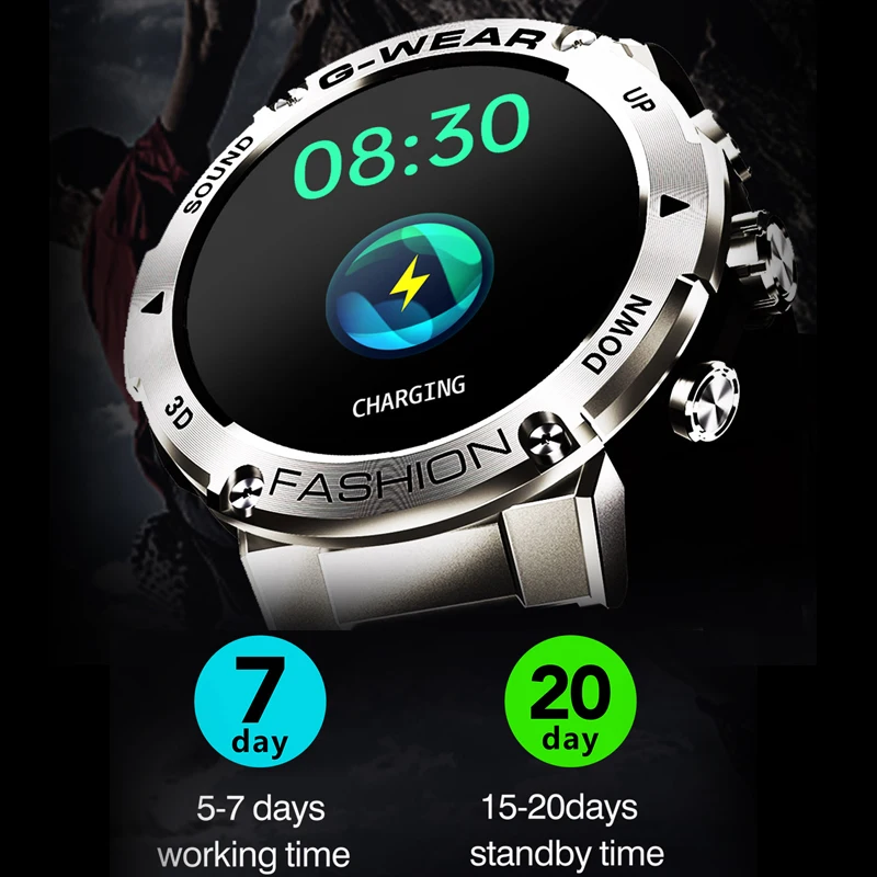 Rollstimi Смарт-Часы Мужские Bluetooth Call IP68 Водонепроницаемый Спортивный Пульсометр Smartwatch С Полным Сенсорным экраном Для IOS Android