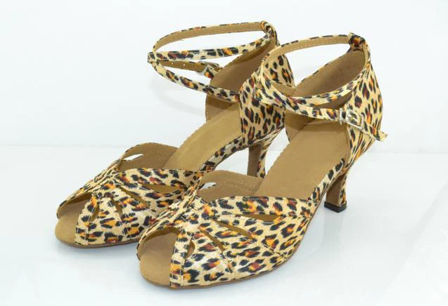 Туфли для латиноамериканских танцев DILEECHI с леопардовым рисунком, летние женские туфли для латиноамериканских танцев для взрослых, обувь для вечеринок, обувь для дружеских танцев