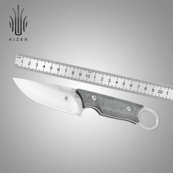 Нож с фиксированным лезвием Kizer 1048A1 Cabox 2023, Новая ручка из Микарты со стальным лезвием D2, Фиксированный нож с ножнами
