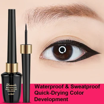 Ультратонкая водонепроницаемая жидкая подводка для глаз, Корейский макияж для женщин, быстросохнущая гладкая подводка для глаз, стойкая косметика для ресниц